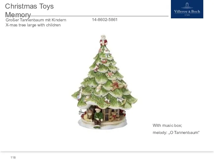 With music box; melody: „O Tannenbaum“ Christmas Toys Memory 14-8602-5861