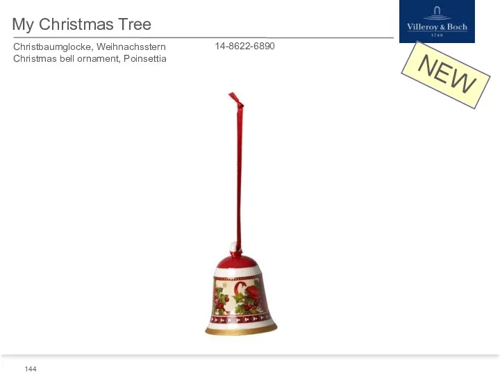 NEW My Christmas Tree 14-8622-6890 Christbaumglocke, Weihnachsstern Christmas bell ornament, Poinsettia