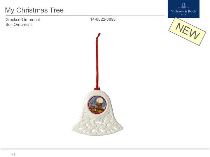 NEW My Christmas Tree 14-8622-6893 Glocken-Ornament Bell-Ornament