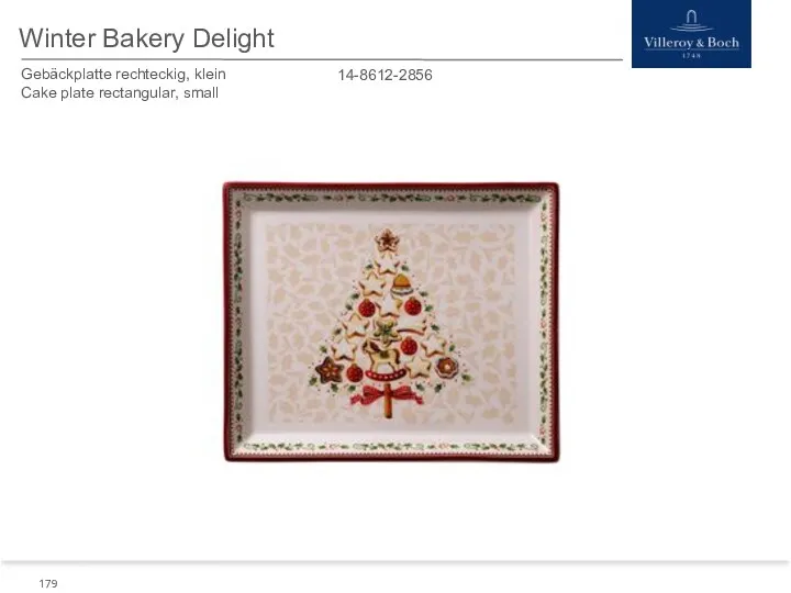 Winter Bakery Delight 14-8612-2856 Gebäckplatte rechteckig, klein Cake plate rectangular, small