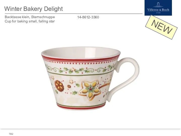 Winter Bakery Delight 14-8612-3360 Backtasse klein, Sternschnuppe Cup for baking small, falling star NEW