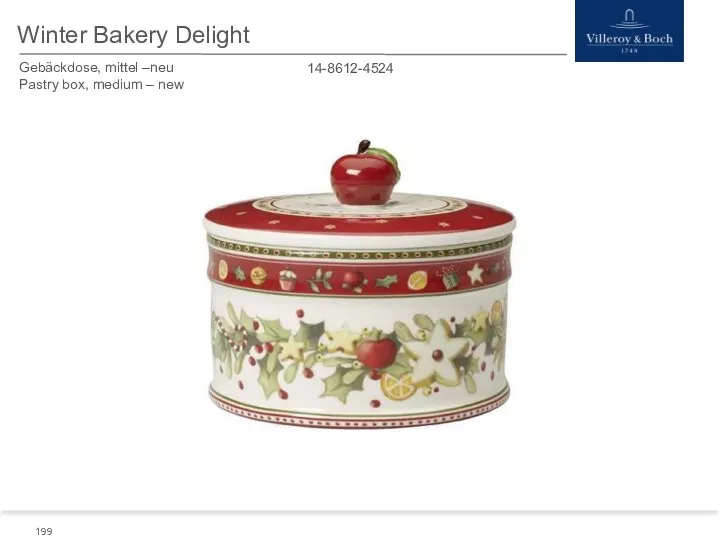 Winter Bakery Delight 14-8612-4524 Gebäckdose, mittel –neu Pastry box, medium – new