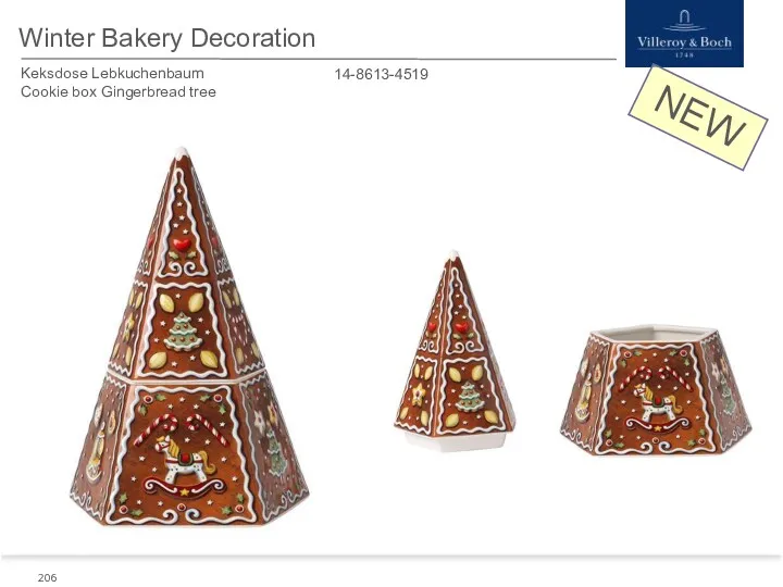 Winter Bakery Decoration 14-8613-4519 Keksdose Lebkuchenbaum Cookie box Gingerbread tree NEW