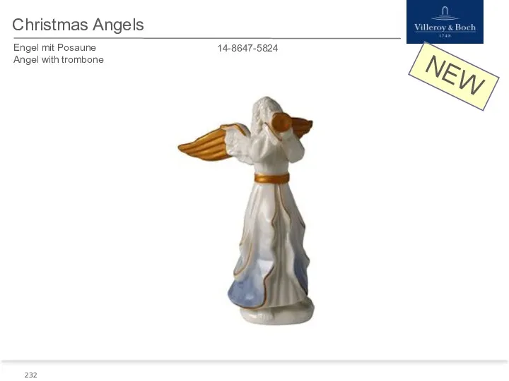 NEW Christmas Angels 14-8647-5824 Engel mit Posaune Angel with trombone