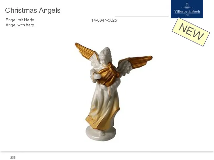 NEW Christmas Angels 14-8647-5825 Engel mit Harfe Angel with harp