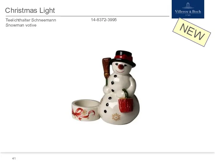 NEW Christmas Light Teelichthalter Schneemann Snowman votive 14-8372-3995