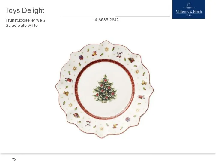 Toys Delight 14-8585-2642 Frühstücksteller weiß Salad plate white