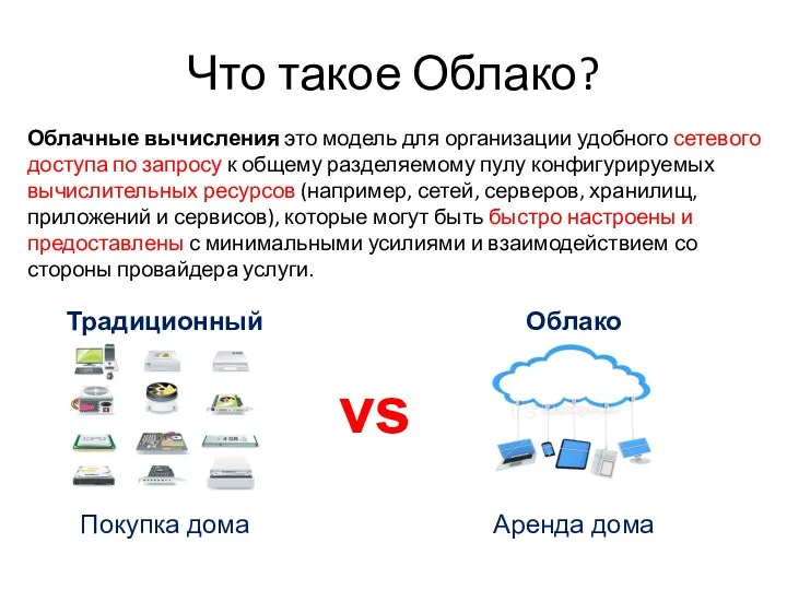 Что такое Облако? Облачные вычисления это модель для организации удобного