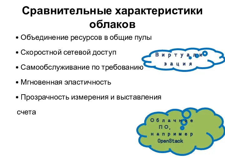 • Объединение ресурсов в общие пулы • Скоростной сетевой доступ