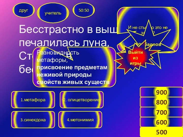 Бесстрастно в вышине печалилась луна, Стонала вдалеке беспечная волна. друг