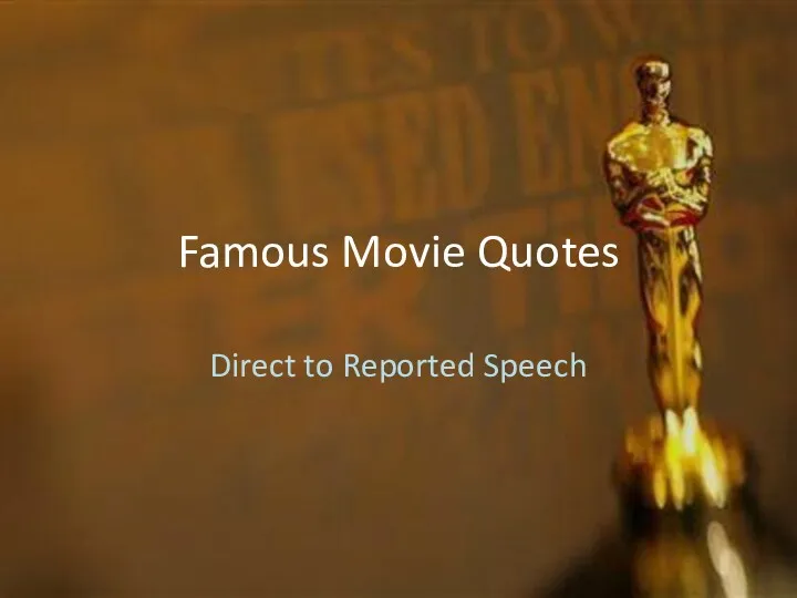 Famous Movie Quotes Direct to Reported Speech