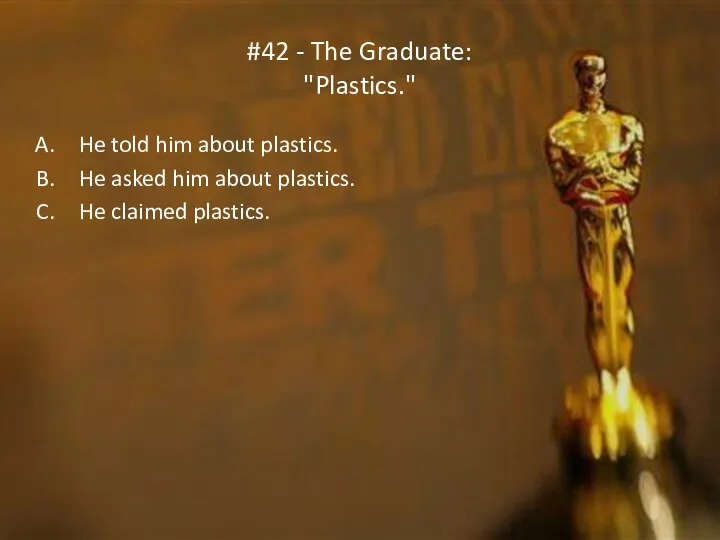 #42 - The Graduate: "Plastics." He told him about plastics.