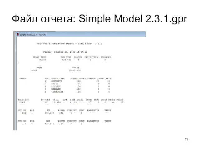 Файл отчета: Simple Model 2.3.1.gpr