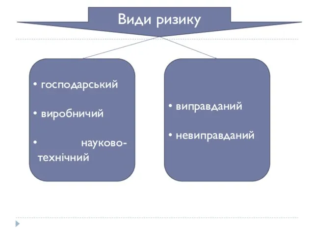 Види ризику господарський виробничий науково-технічний виправданий невиправданий