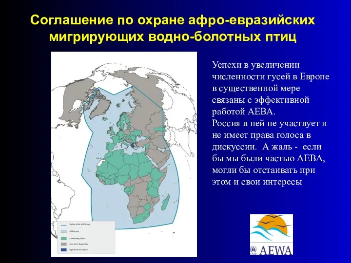 Соглашение по охране афро-евразийских мигрирующих водно-болотных птиц Успехи в увеличении