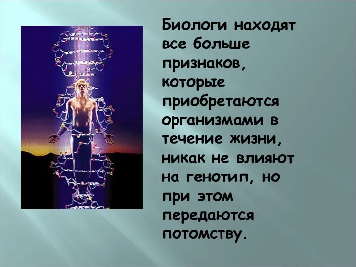 Биологи находят все больше признаков, которые приобретаются организмами в течение