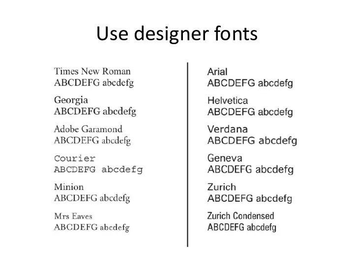 Use designer fonts