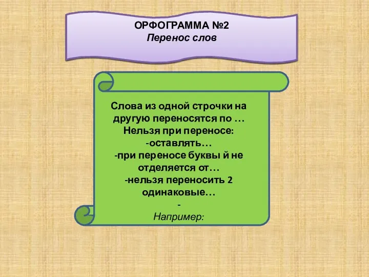 Слова из одной строчки на другую переносятся по … Нельзя при переносе: -оставлять…