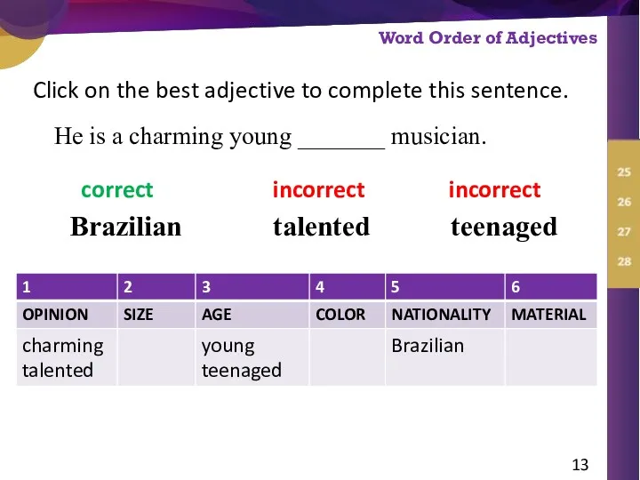 Click on the best adjective to complete this sentence. Brazilian