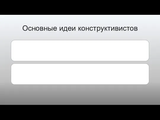 Основные идеи конструктивистов