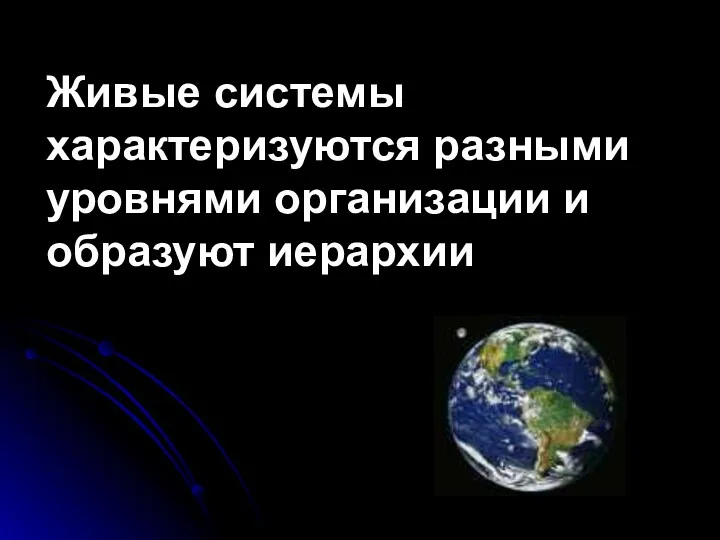 Живые системы характеризуются разными уровнями организации и образуют иерархии