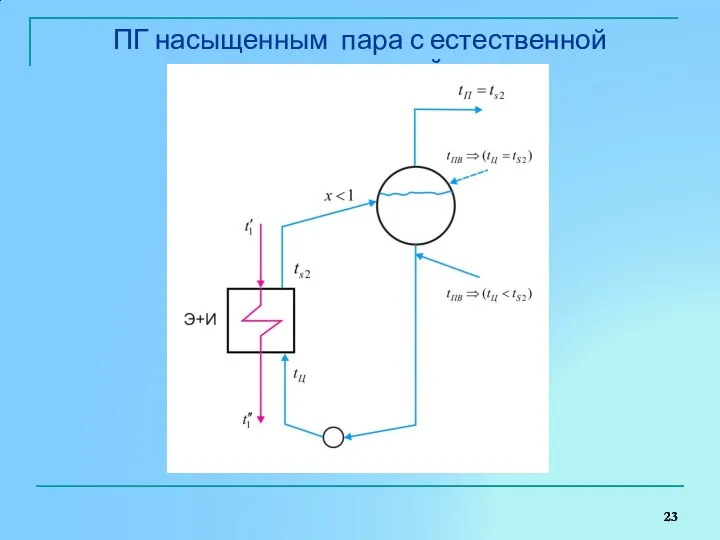 ПГ насыщенным пара с естественной циркуляцией