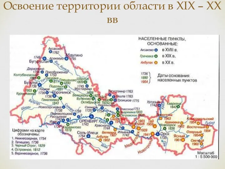 Освоение территории области в XIX – XX вв