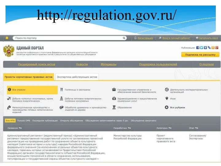 http://regulation.gov.ru/