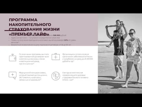 Срок программы — 7 лет — Ежегодный взнос — 100