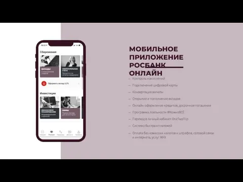 Чат с банком 24/7 Контроль накоплений Подключение цифровой карты Конвертация