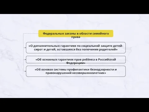 Федеральные законы в области семейного права «О дополнительных гарантиях по