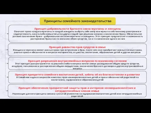 Принципы семейного законодательства Принцип добровольности брачного союза мужчины и женщины