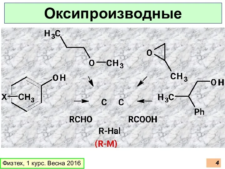 Физтех, 1 курс. Весна 2016 Оксипроизводные