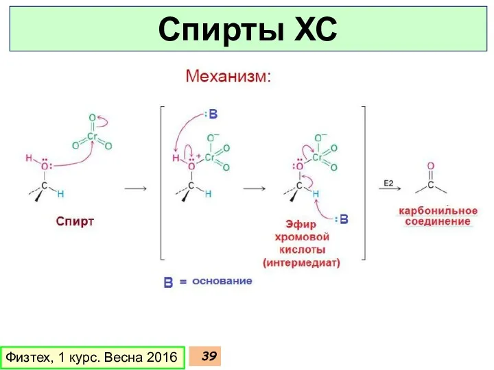 Физтех, 1 курс. Весна 2016 Спирты ХС