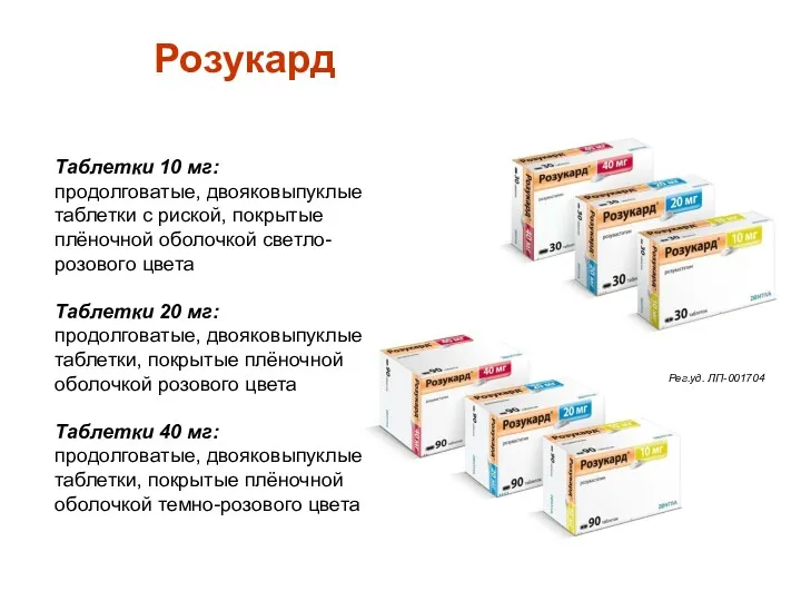 Форма выпуска Таблетки 10 мг: продолговатые, двояковыпуклые таблетки с риской,