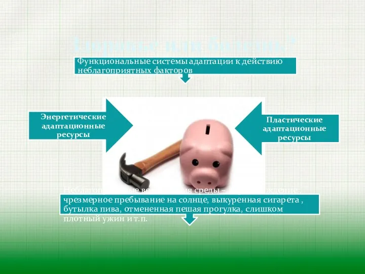 Неблагоприятные воздействия среды – переохлаждение , чрезмерное пребывание на солнце,