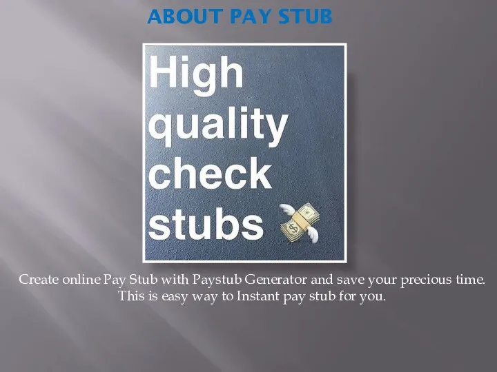 ABOUT PAY STUB Create online Pay Stub with Paystub Generator