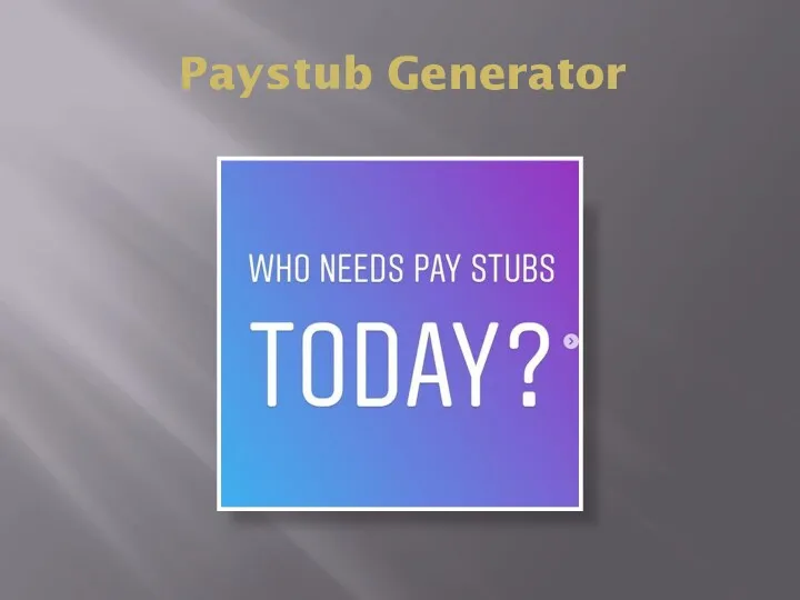 Paystub Generator