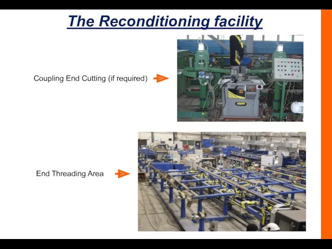 The Reconditioning facility Coupling End Cutting (if required) End Threading Area