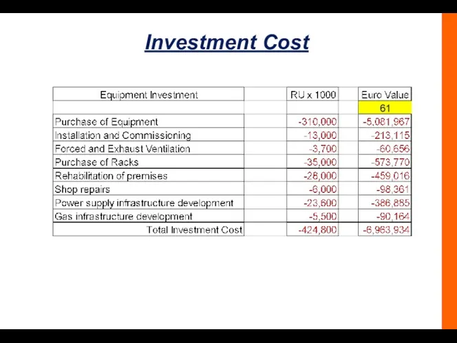 Investment Cost