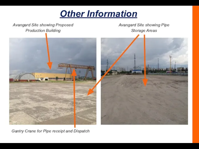 Other Information Avangard Site showing Proposed Production Building Avangard Site