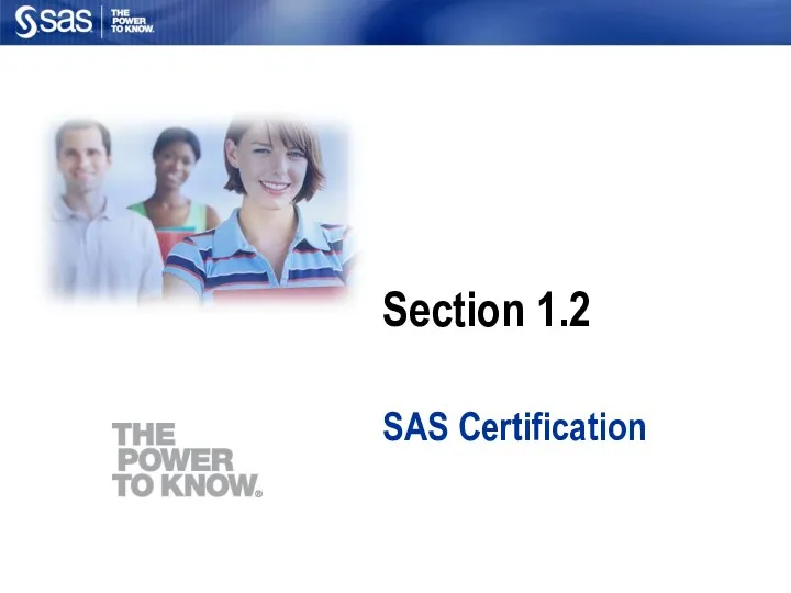 Section 1.2 SAS Certification