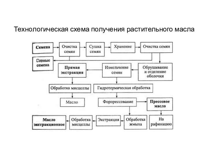 Технологическая схема получения растительного масла