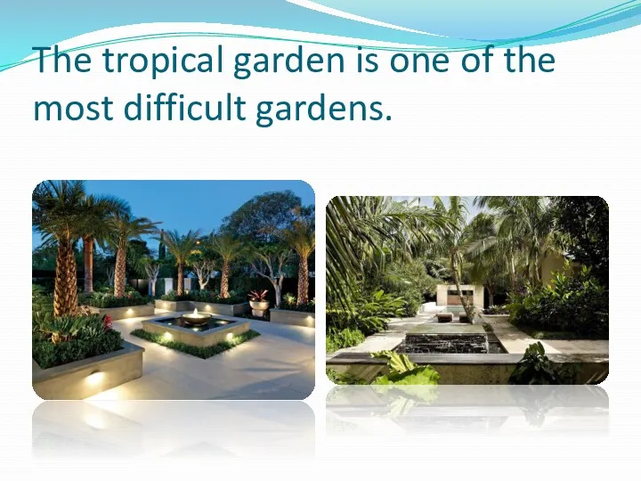 The tropical garden is one of the most difficult gardens.