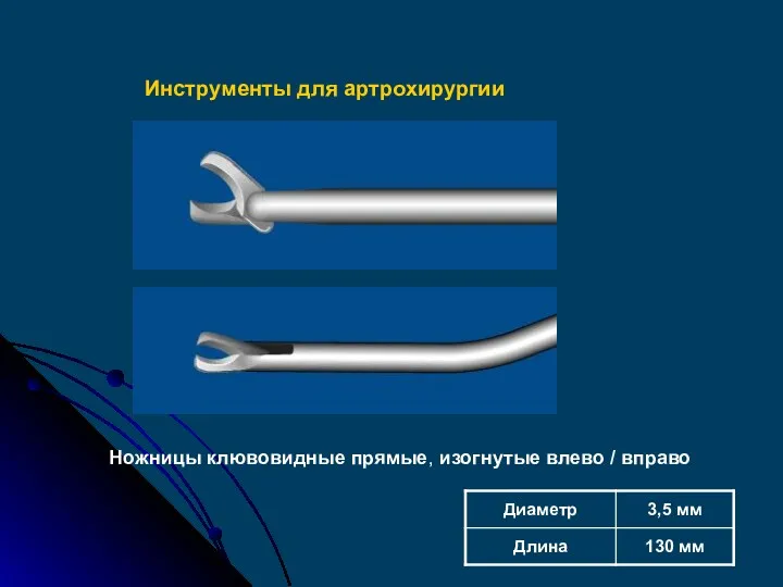 Ножницы клювовидные прямые, изогнутые влево / вправо Инструменты для артрохирургии