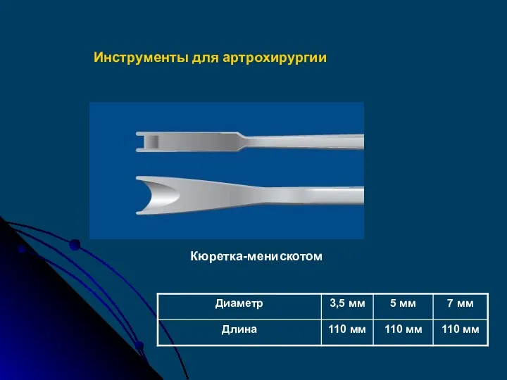 Кюретка-менискотом Инструменты для артрохирургии
