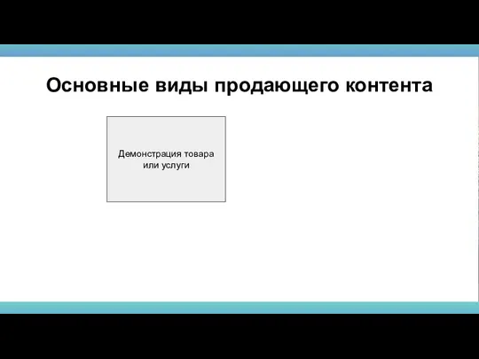 Демонстрация товара или услуги Основные виды продающего контента