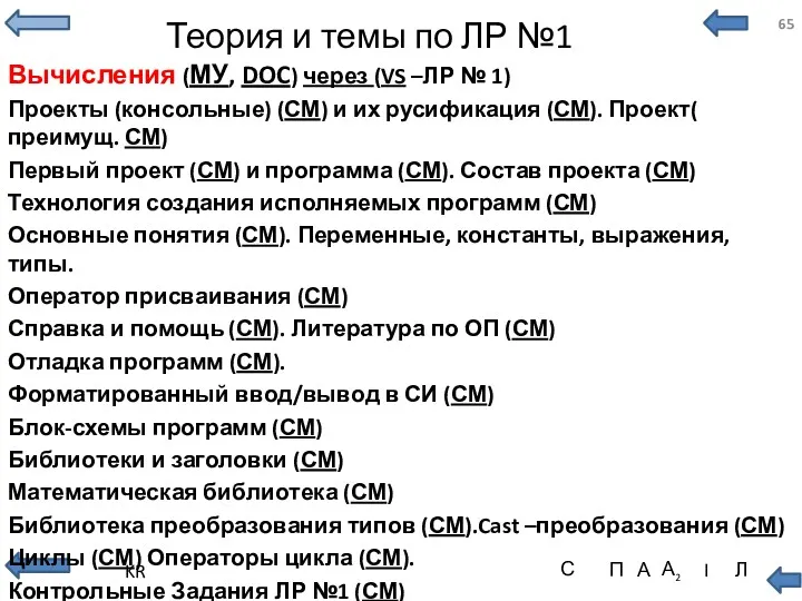 Теория и темы по ЛР №1 Вычисления (МУ, DOC) через