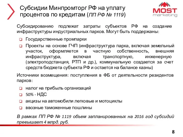 Субсидии Минпромторг РФ на уплату процентов по кредитам (ПП РФ