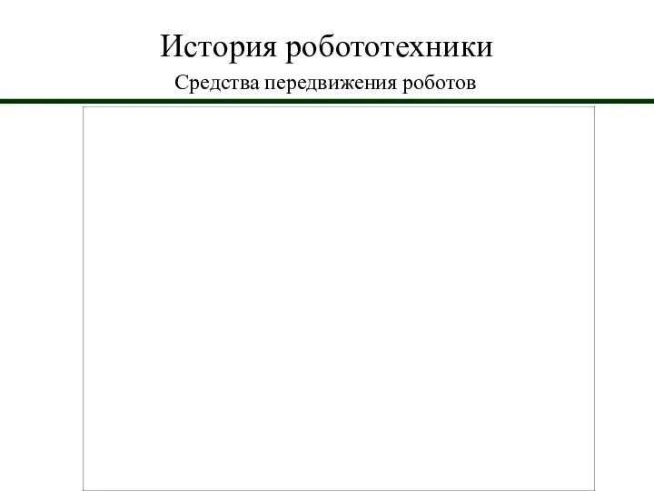 История робототехники Средства передвижения роботов